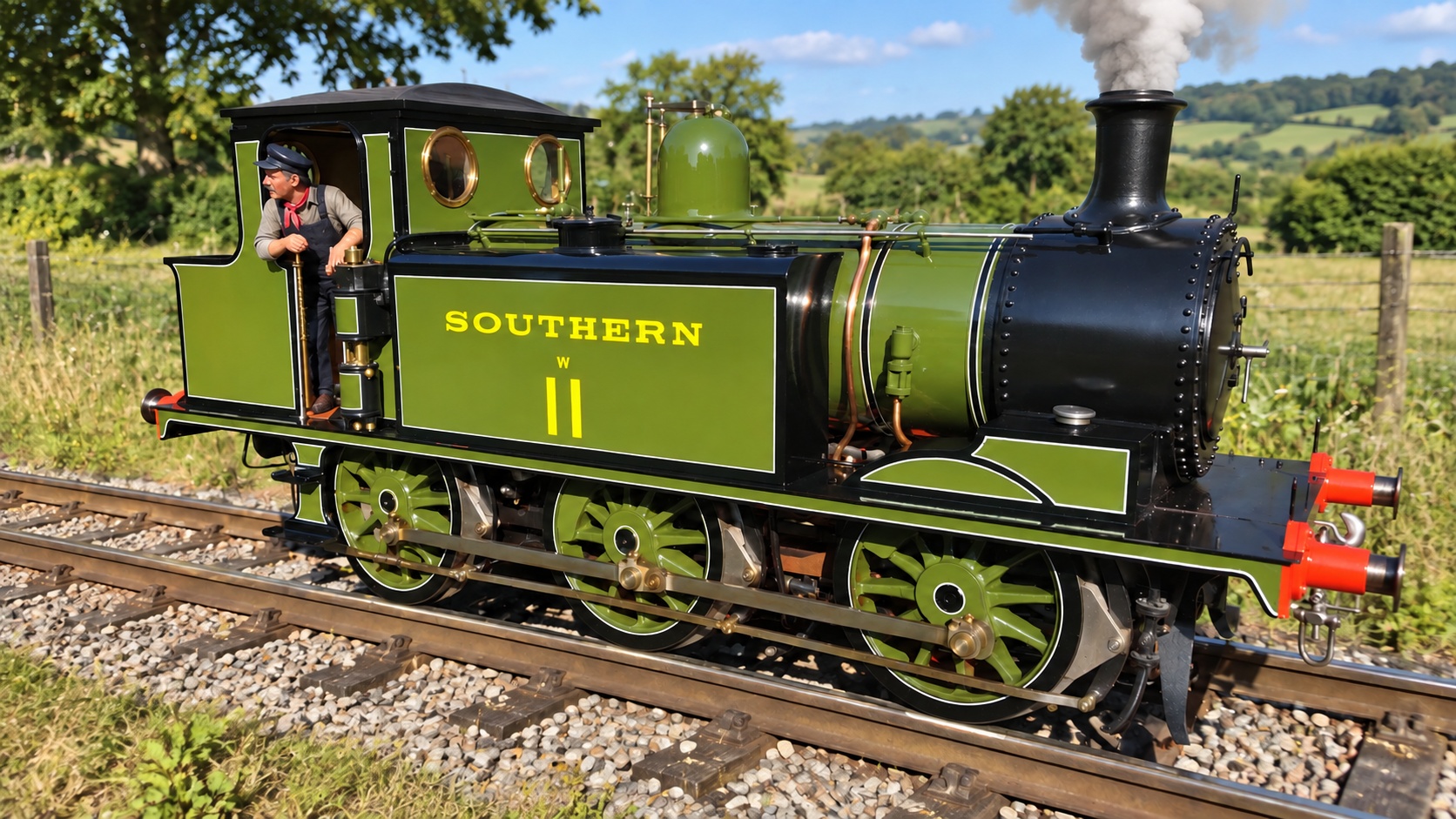 7 1/4 Inch Gauge Exhbition Model LB&SCR A1X Southern Tank engine.